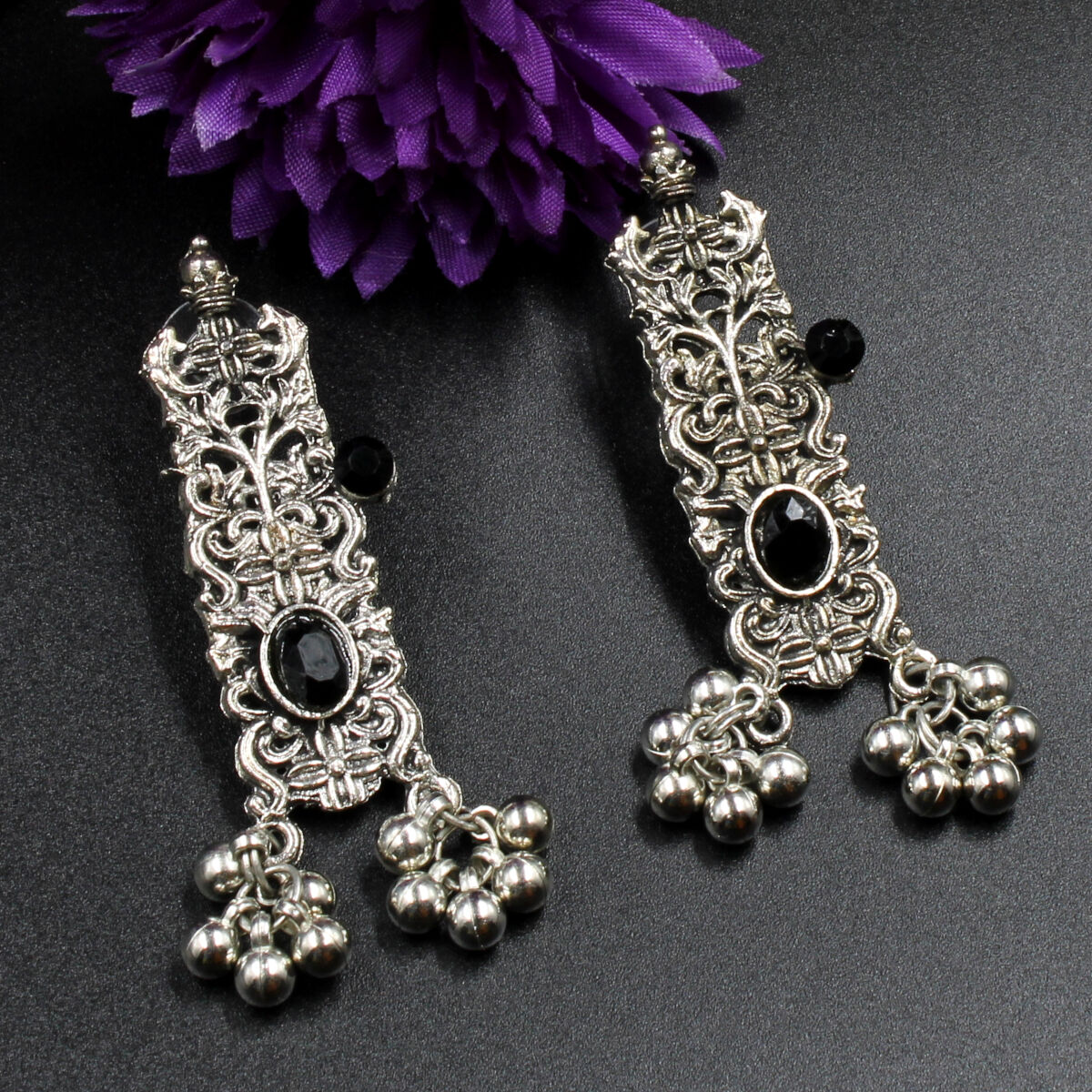 Orlenna Banjaran Oxidized Crystal Beads Choker