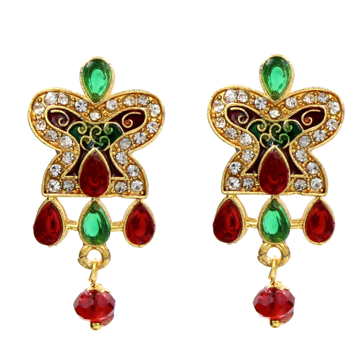 Ethnic Gold Plated Pearl Necklace Set Long