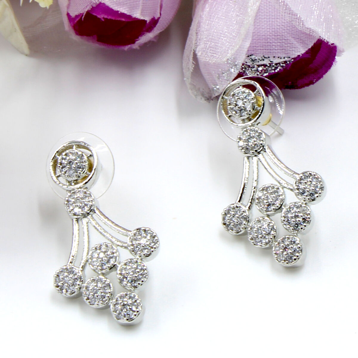 Stunning American Diamond Necklace Set Short