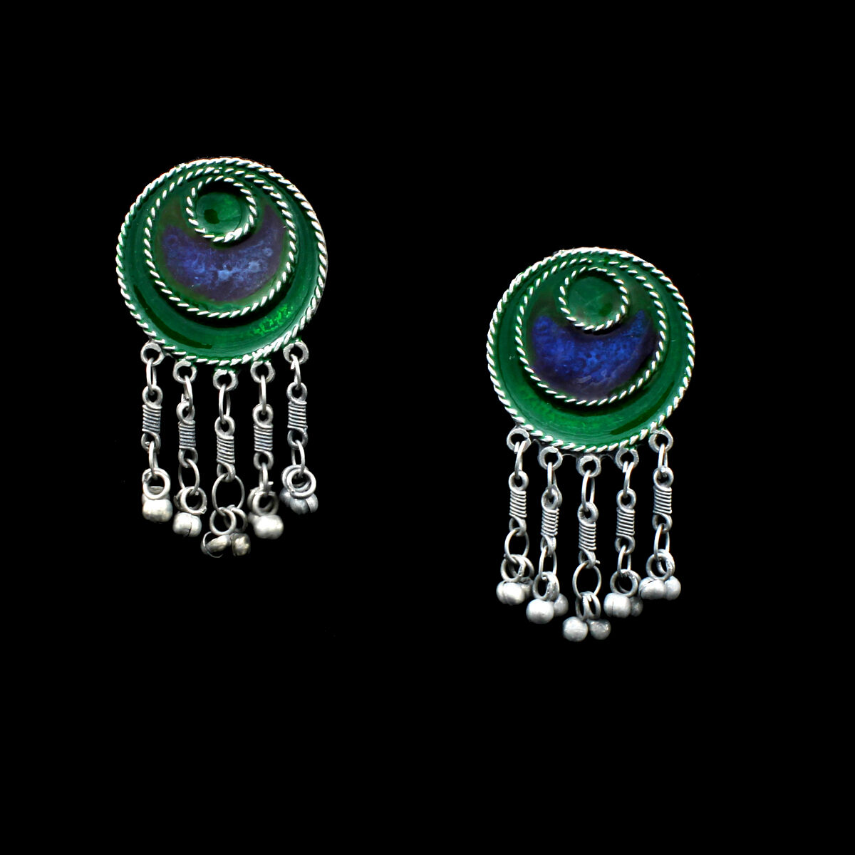 Orlenna Tribal Black Metal Meena Necklace Set