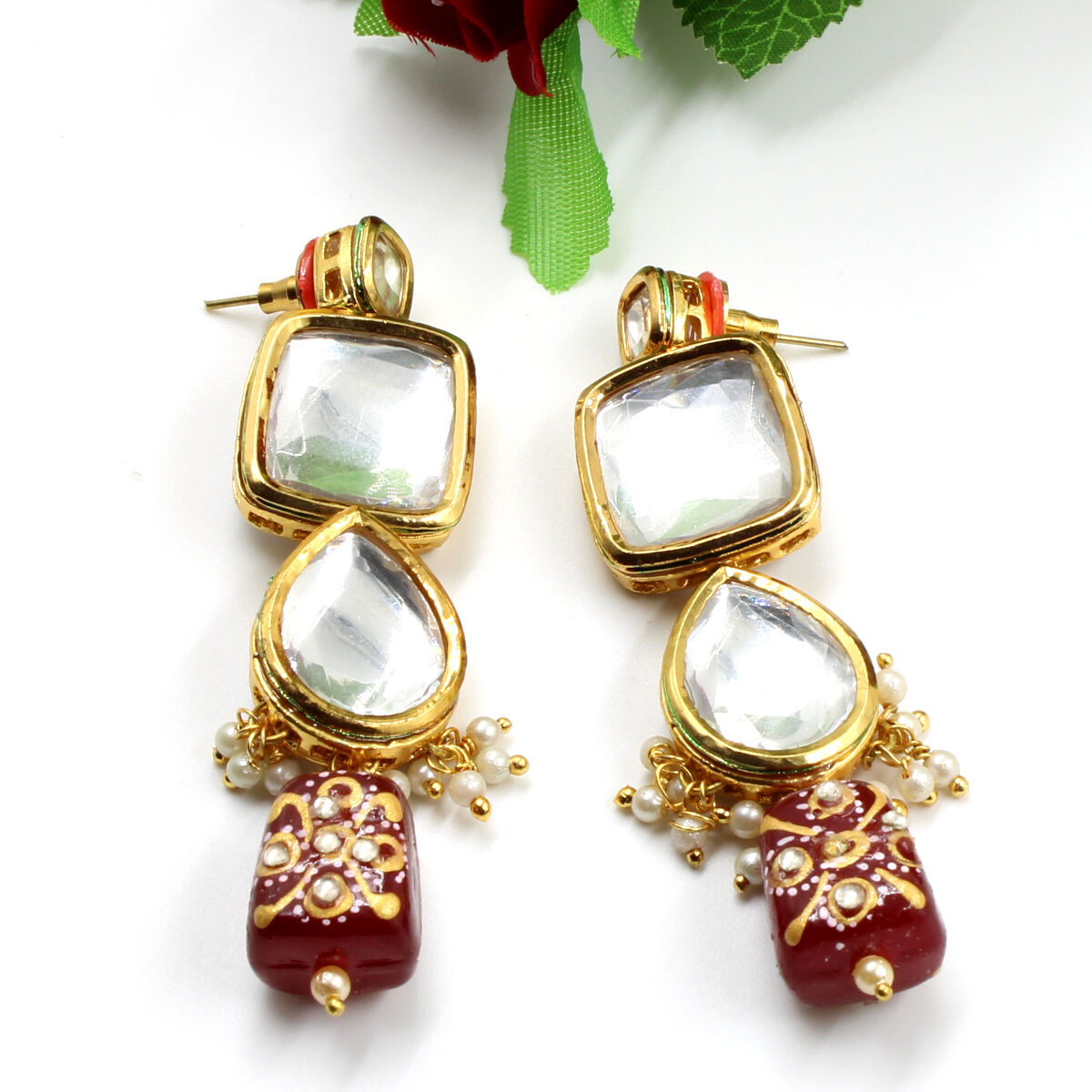 Stylish Kundan Pearl & Crystal Beads Choker
