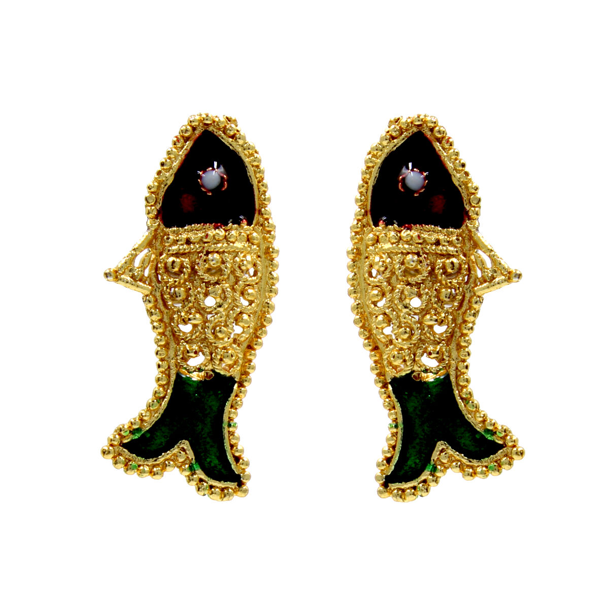 Stunning Gold Plated Meena Necklace Set Short