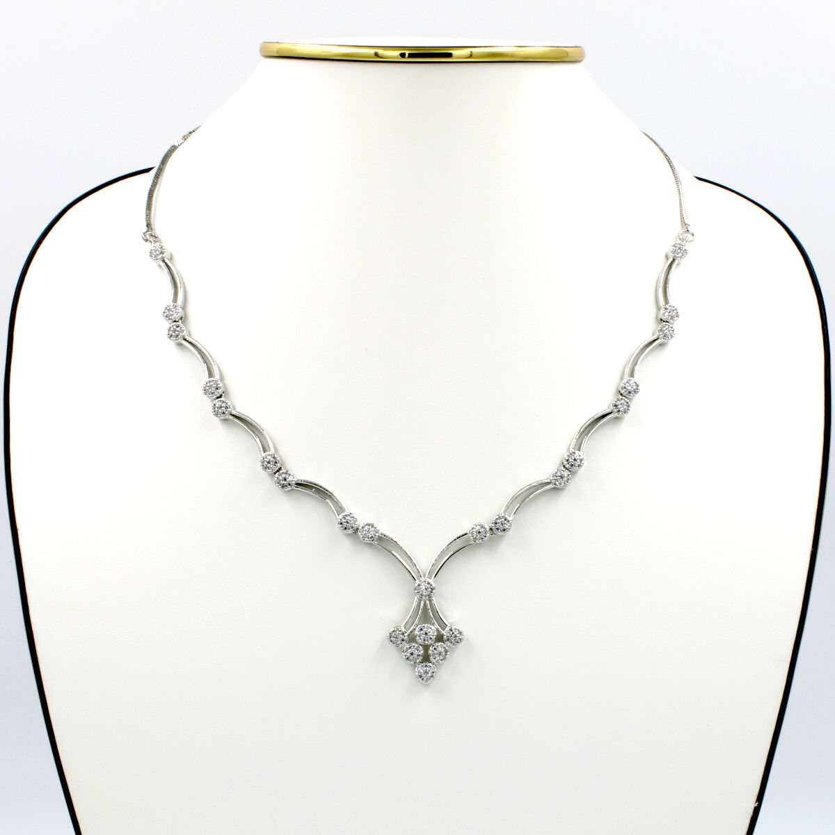 Stunning American Diamond Necklace Set Short