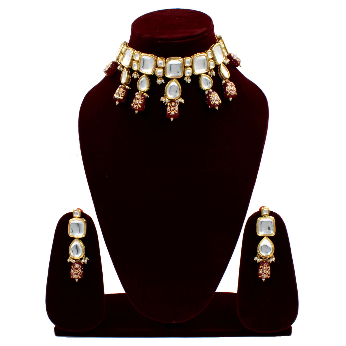 Stylish Kundan Pearl & Crystal Beads Choker