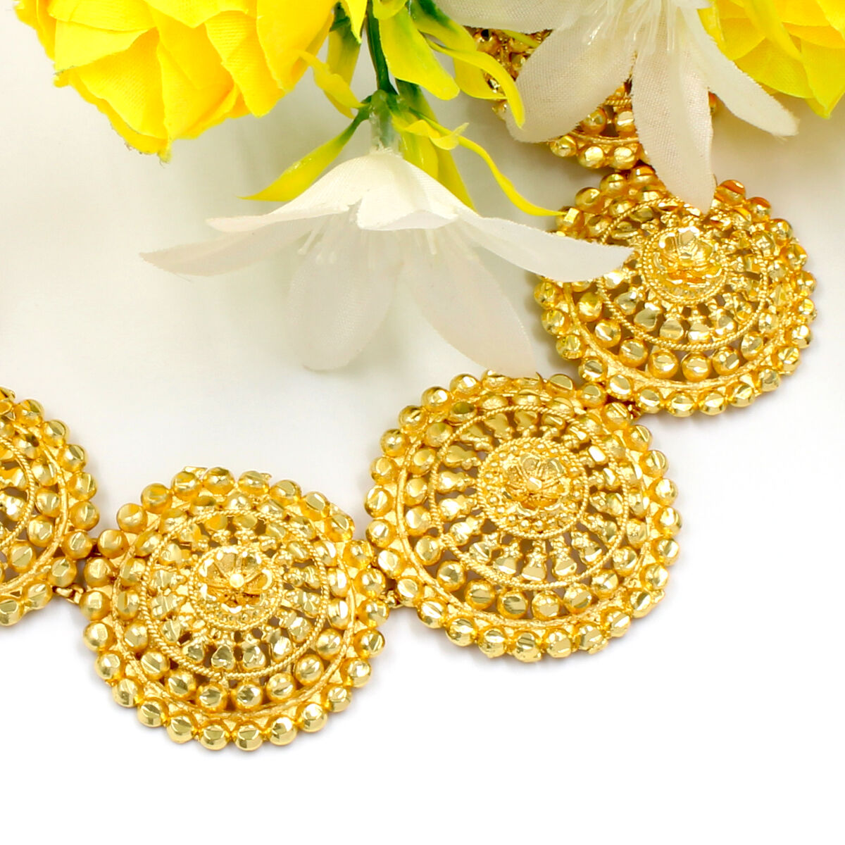 Orlenna Stunning Gold Plated Necklace Set Short