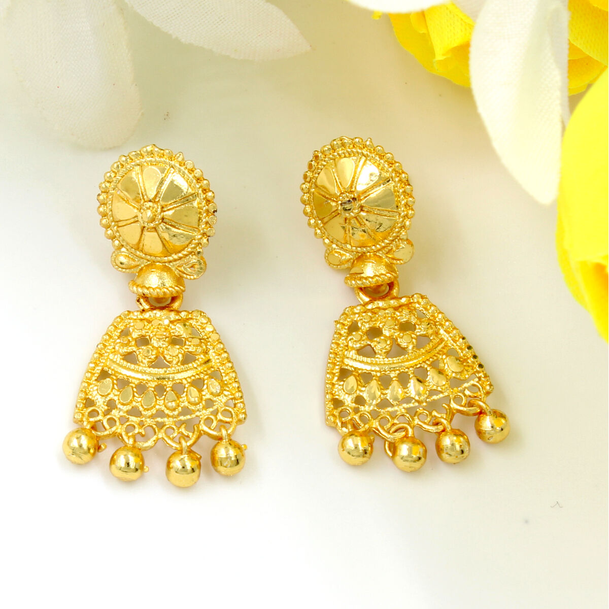 Orlenna Gold Plated Traditional Necklace Set Short