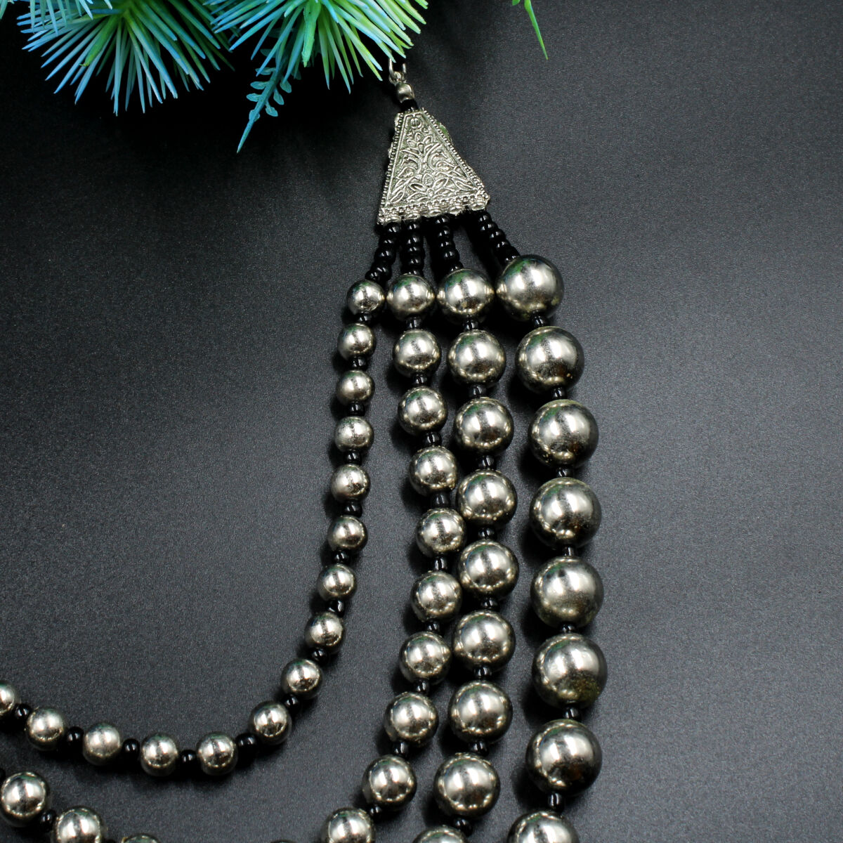 Orlenna Traditional Oxidized Necklace Set Long