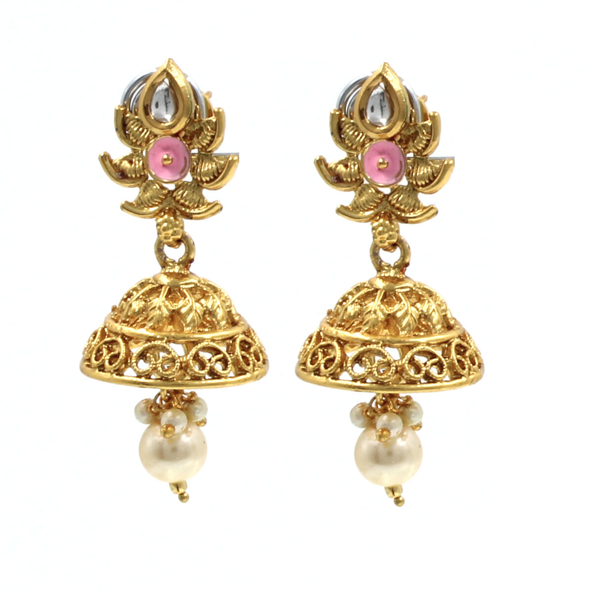 Orlenna Glamour Kundan Pearl Necklace Set Long
