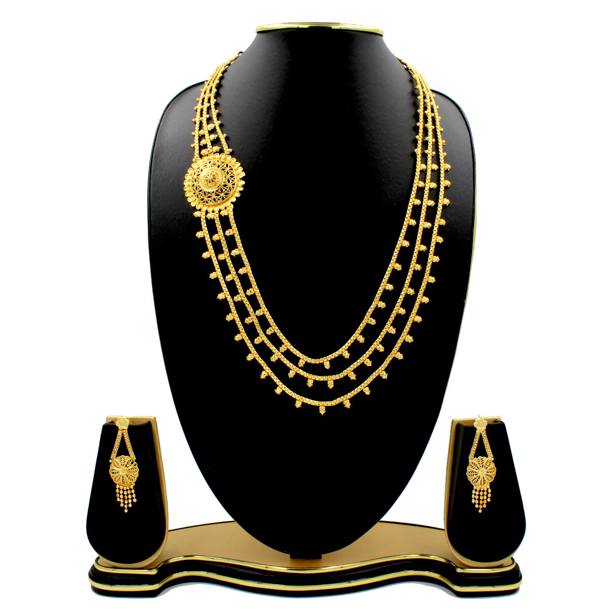 Eye catching Gold Plated Necklace Set Long