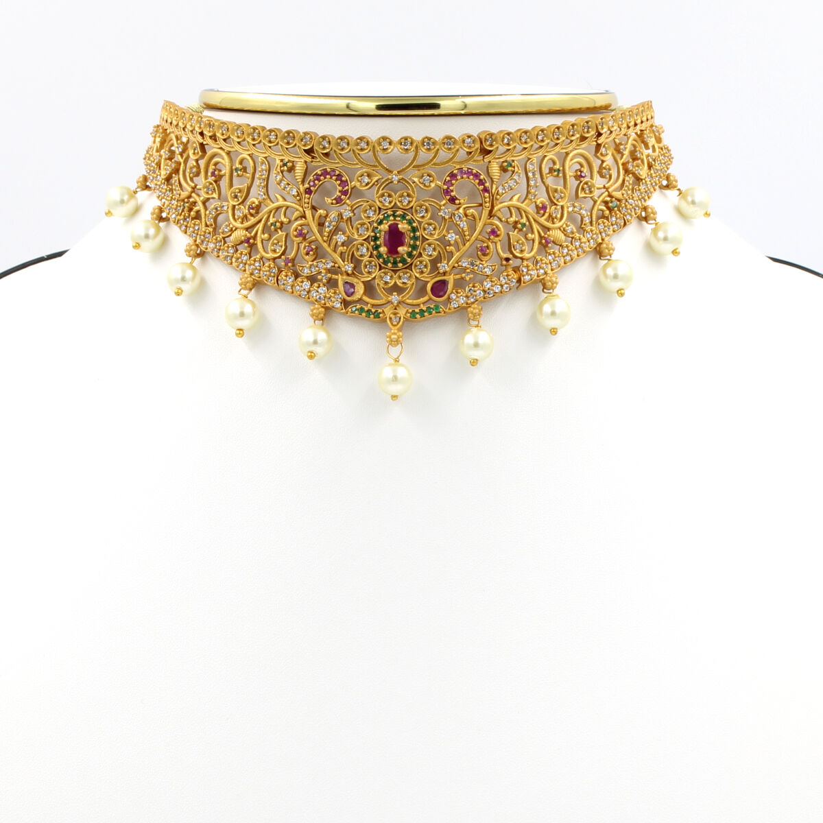 Orlenna American Diamond & Pearl Choker