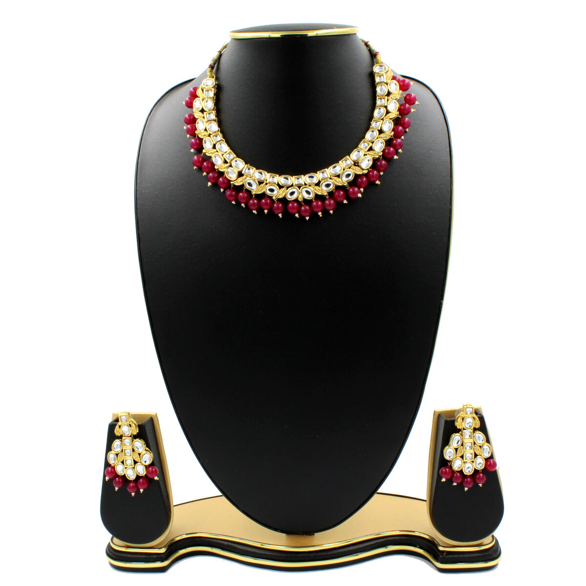 Orlenna Ethnic Kundan Crystal Beads Choker