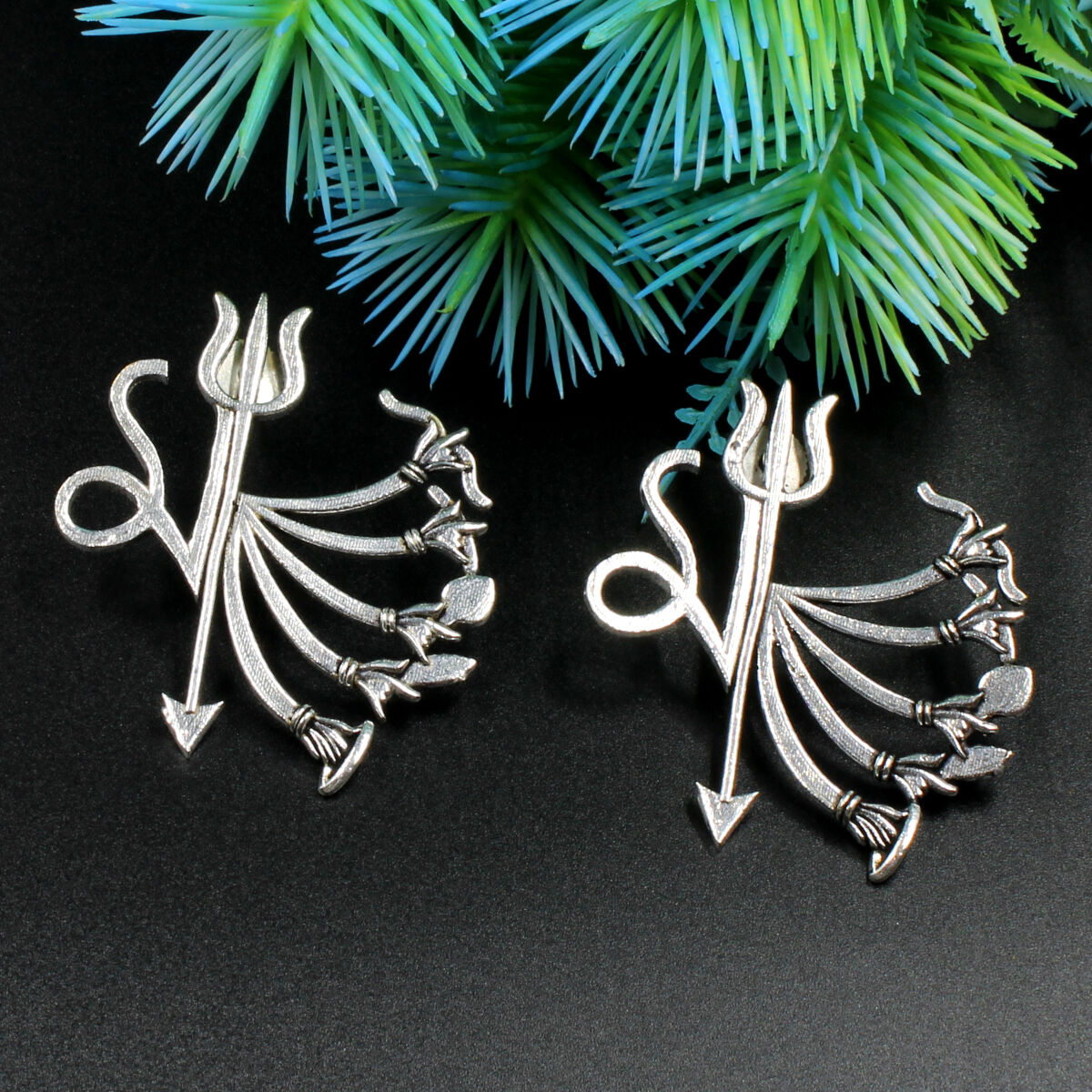 Orlenna Traditional Oxidized Necklace Set Long
