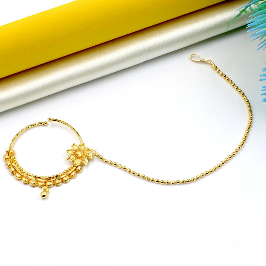 Orlenna Ethnic Gold Plated Nath