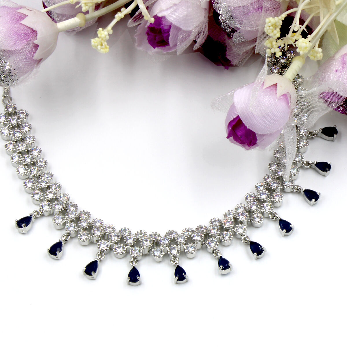 Orlenna Shine American Diamond Choker