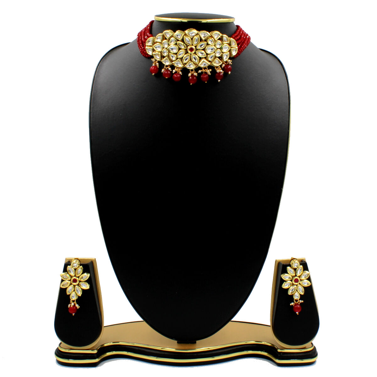 Elegant Kundan Crystal Beads Choker