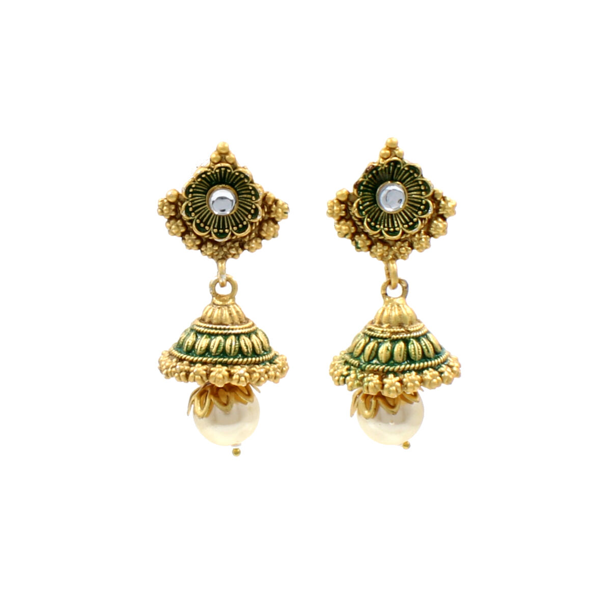Orlenna Utsav Kundan Pearl & Crystal Beads Necklace Set Long