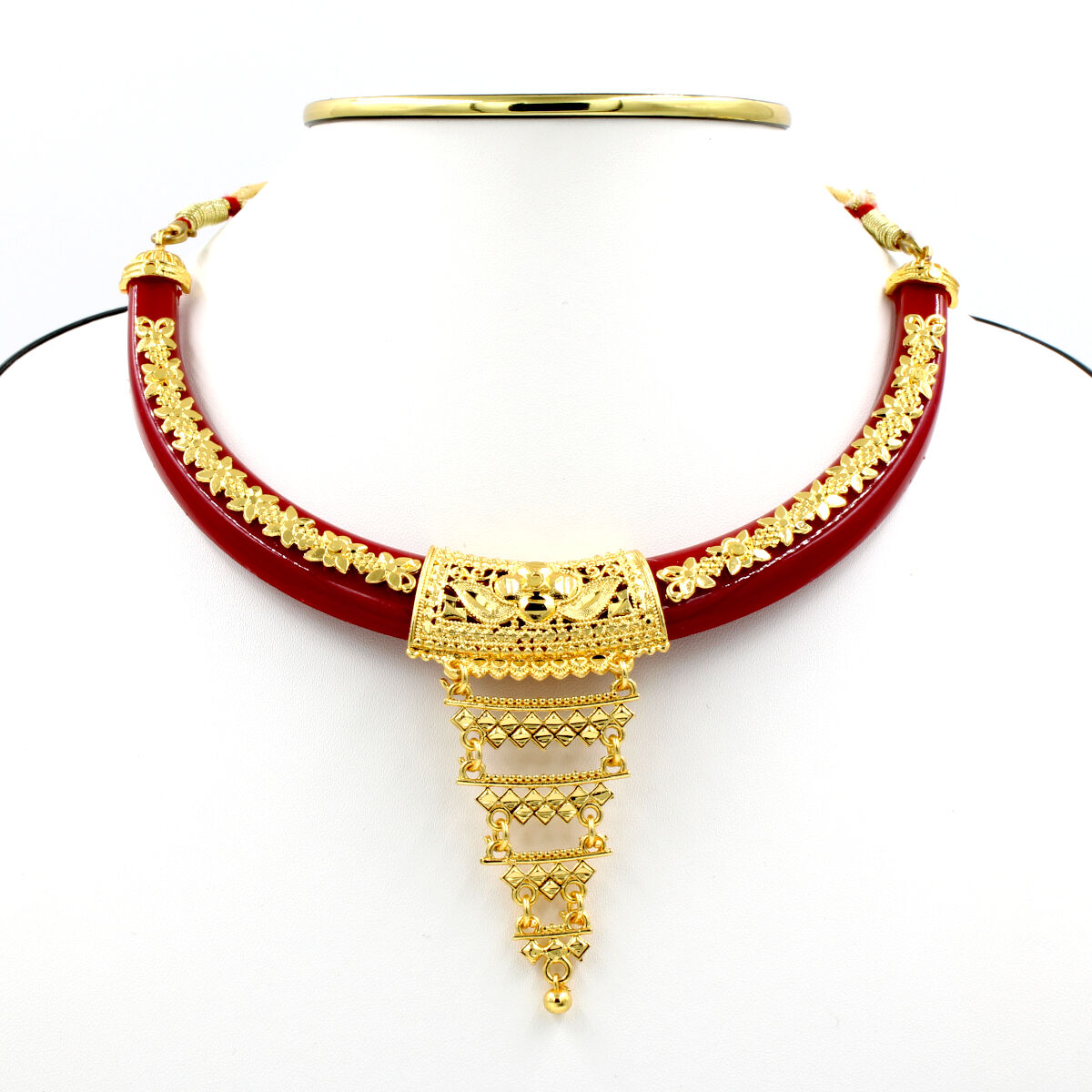 Orlenna Gold Plated Traditional Necklace Set Short