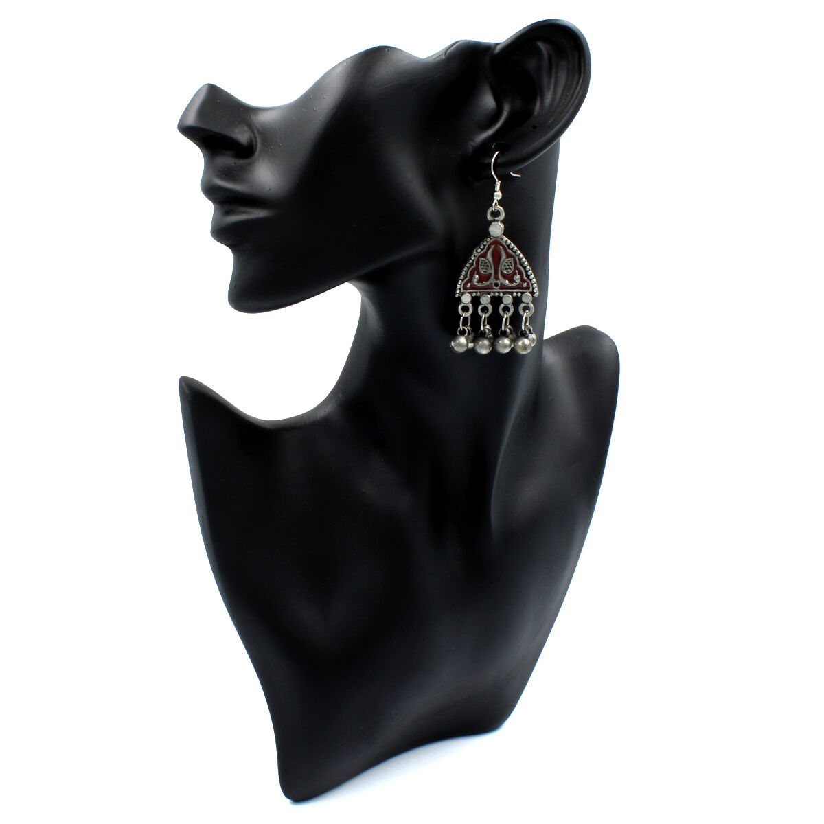 Orlenna Gypsy Oxidised Meena Necklace Set Short