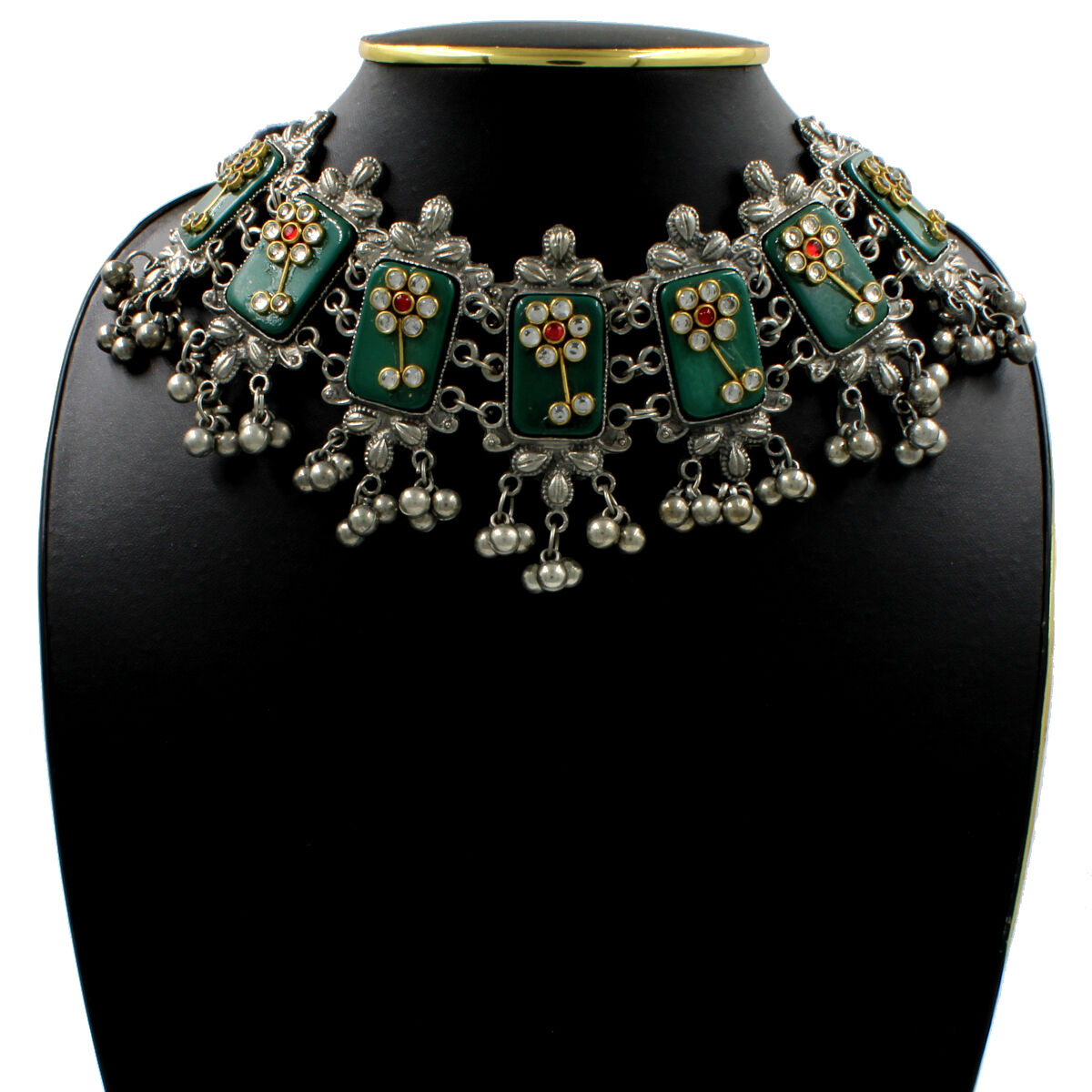 Orlenna Oxidised Kundan Choker