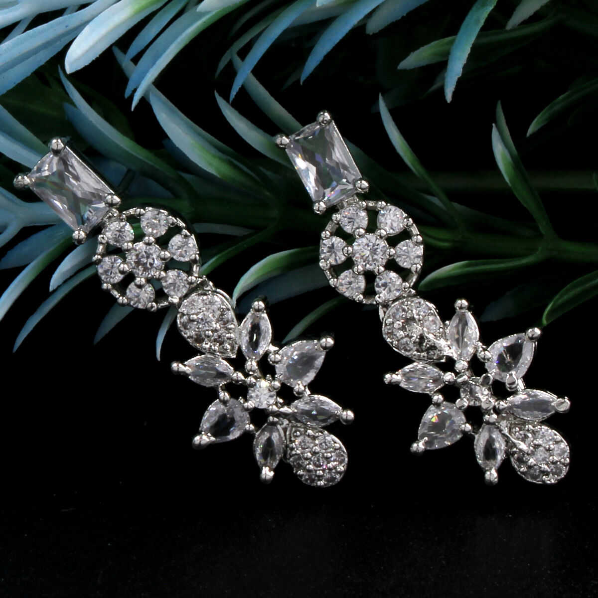 Glamorous American Diamond Studded Short Necklace Set