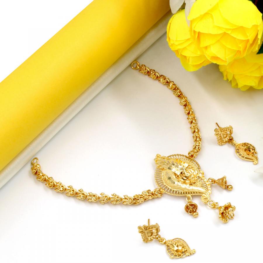 Orlenna hand-made Gold Plated Short Necklace Set
