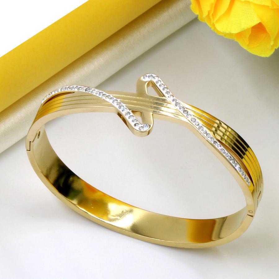 Golden American Diamond Studded Bracelet