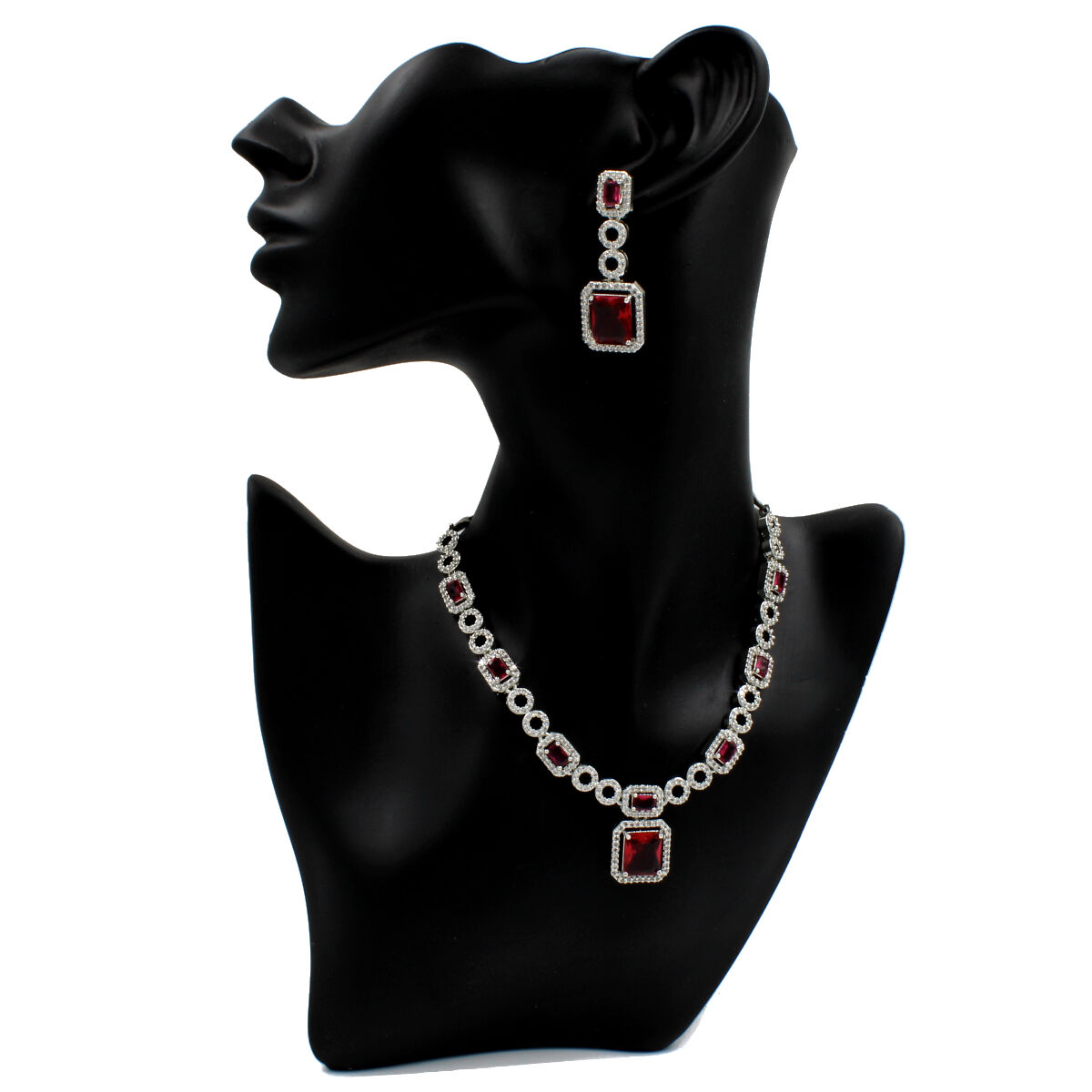 Classy American Diamond Necklace Set Short