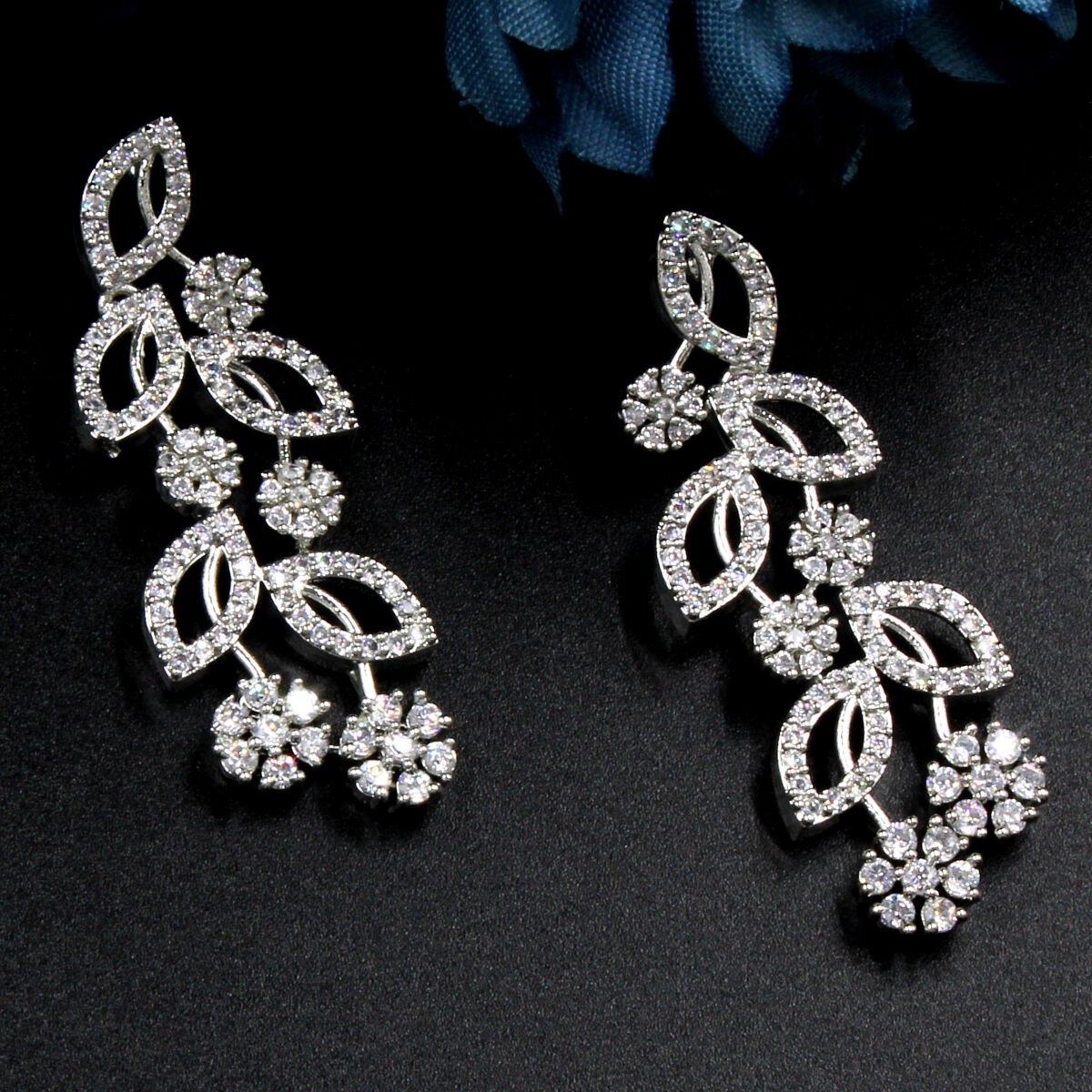 Glittering Orlenna American Diamond Necklace Set Short