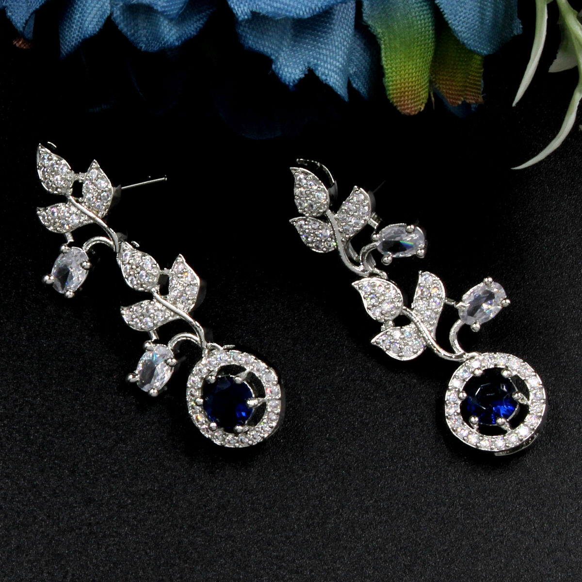 Glittering American Diamond Necklace Set Short