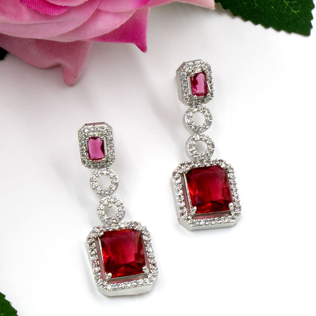 Classy American Diamond Necklace Set Short