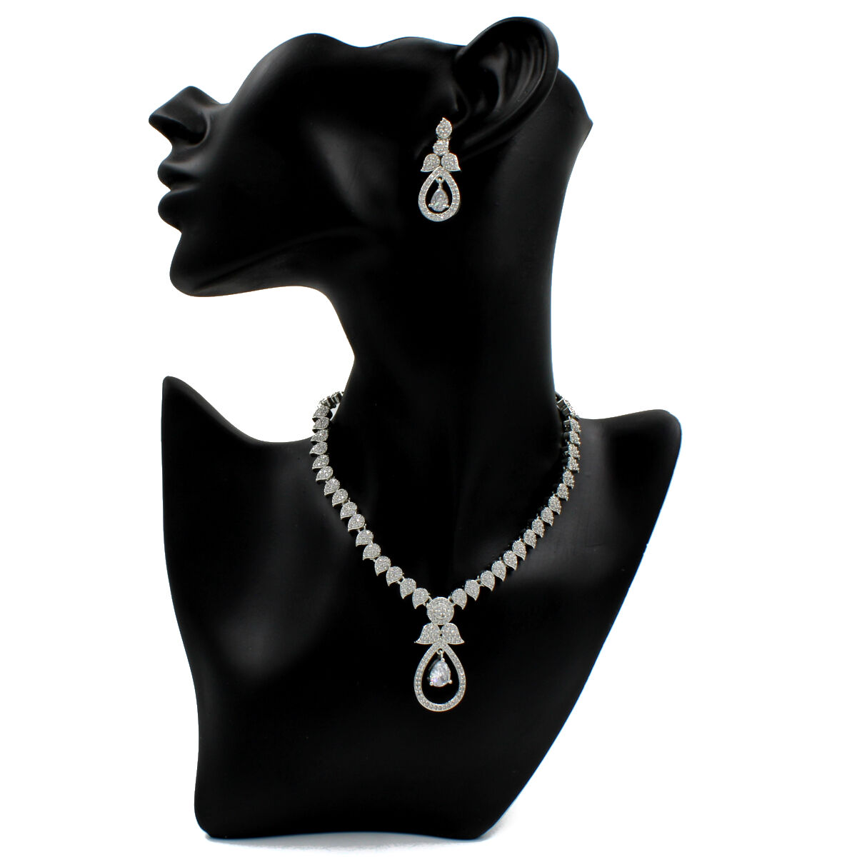 Orlenna's Glittering American Diamond Necklace Set Short
