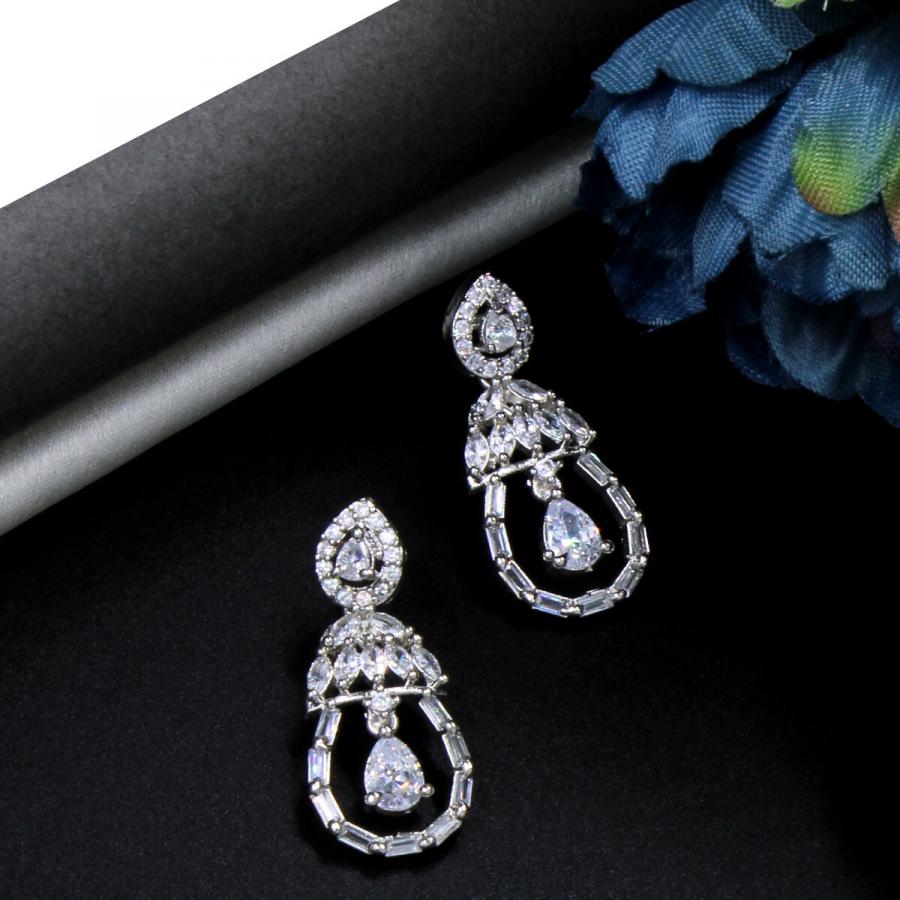 Orlenna Classy American Diamond Earring Set