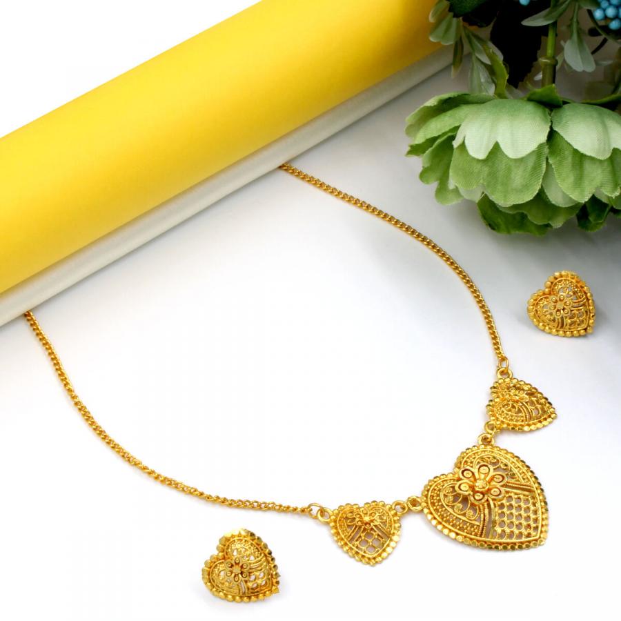 Sparkling Orlenna Gold Plated Necklace Set Long