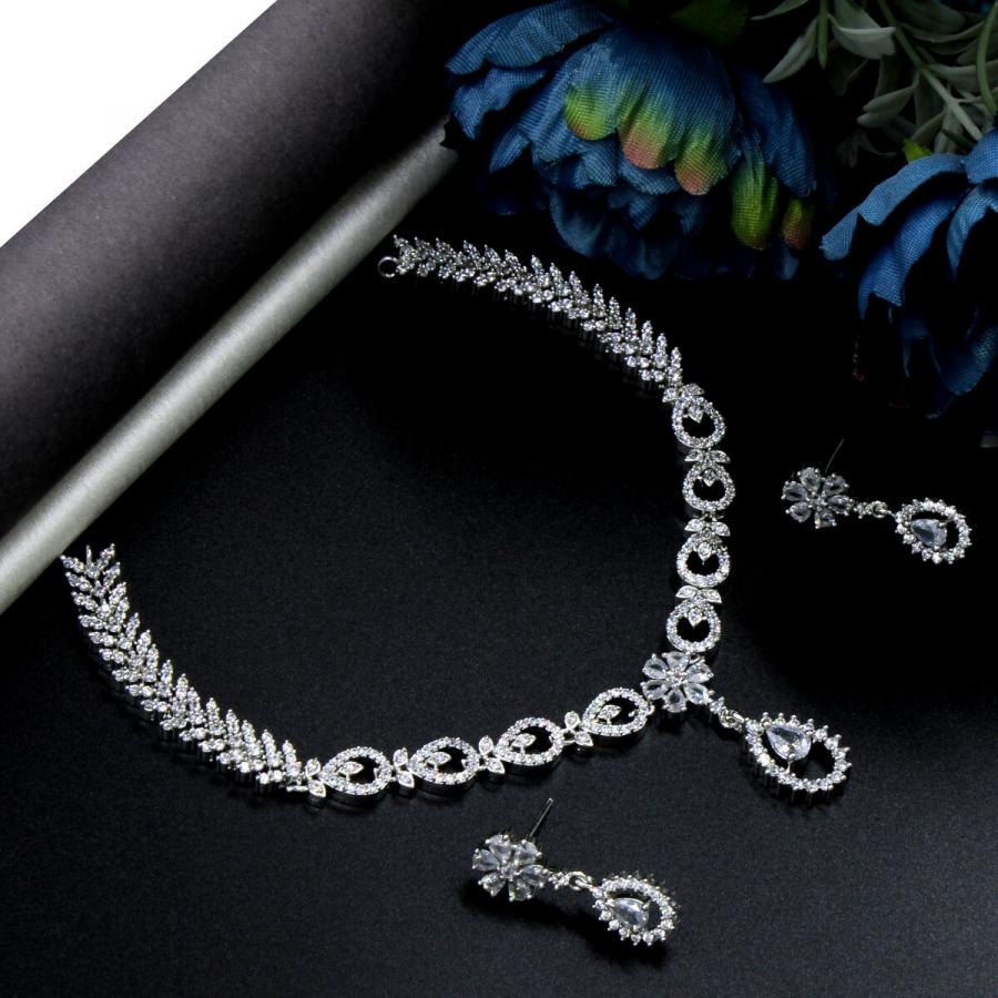 Orlenna Sparkling AD Necklace Set Short