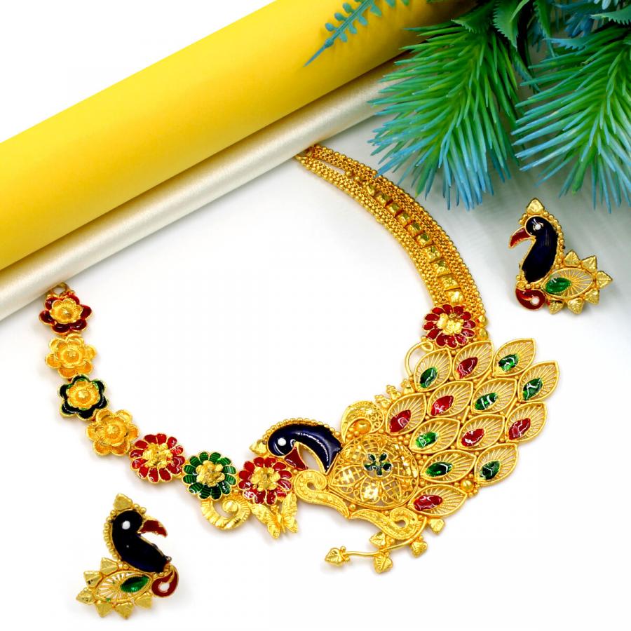 Elegant Gold Plated Meena Choker