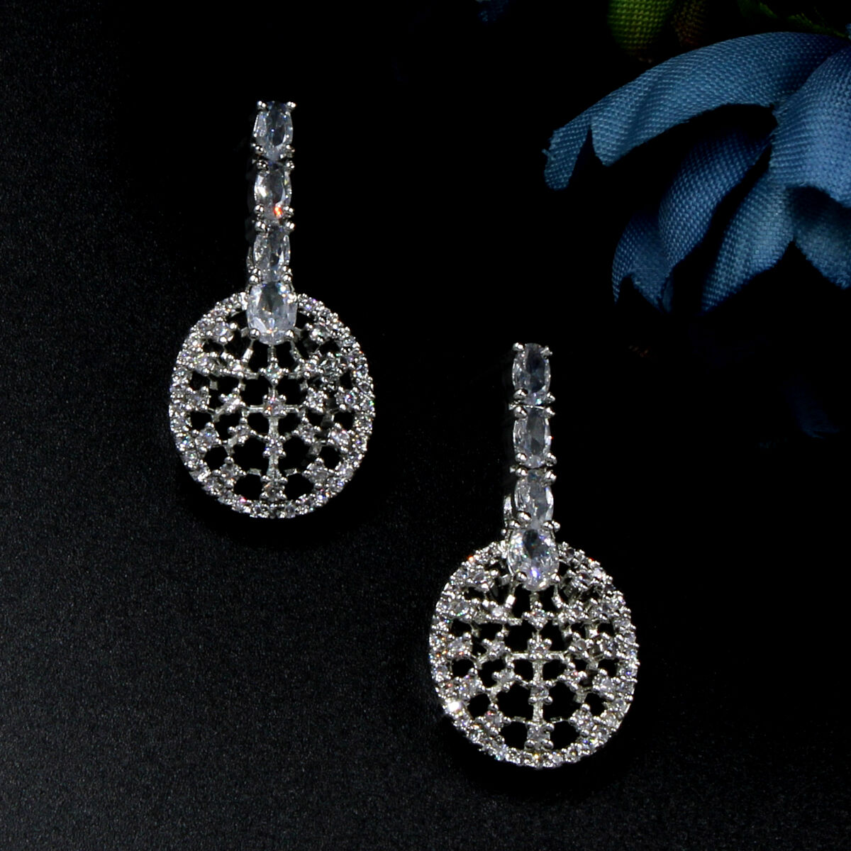 Exclusive Studded with American Diamond Necklace Set Short