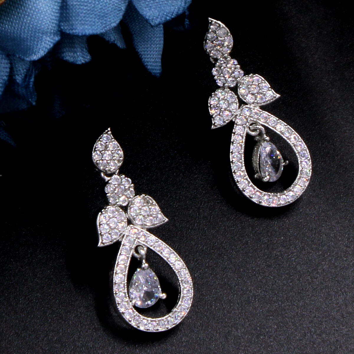 Orlenna's Glittering American Diamond Necklace Set Short