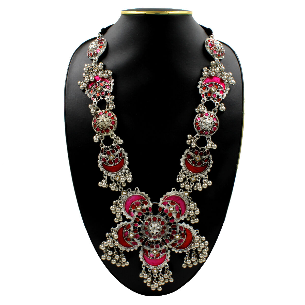Tribal Oxidised Meenakari Necklace Set Long