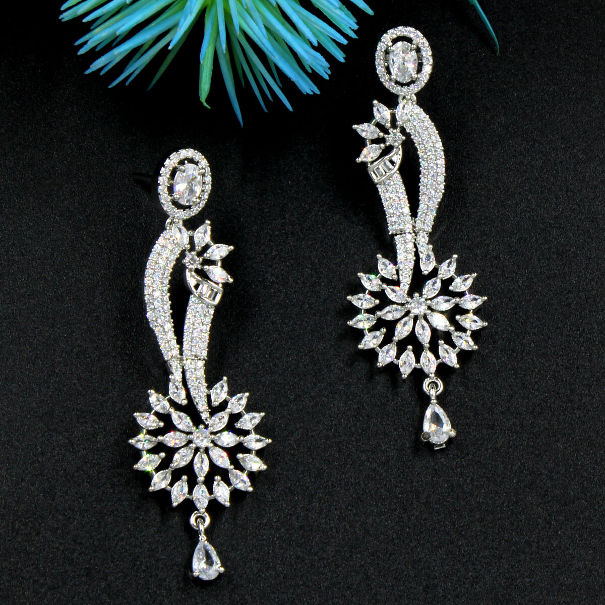 Orlenna American Diamond Glittering Necklace Set Short