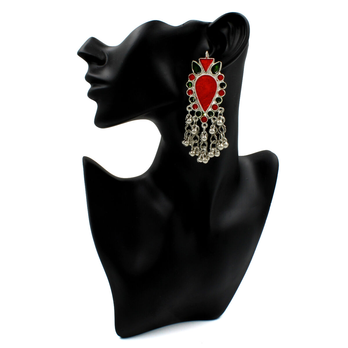Orlenna Tribal Oxidised Meenakari Necklace Set Long