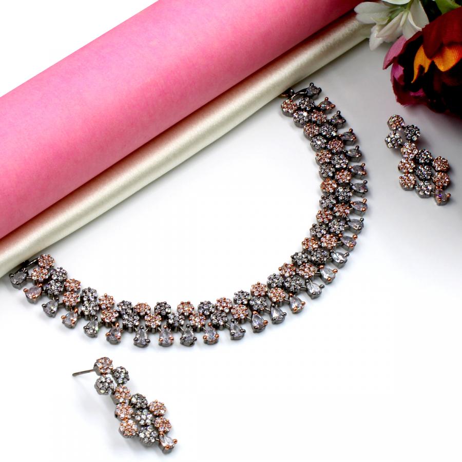 Shining Orlenna American Diamond Necklace Set