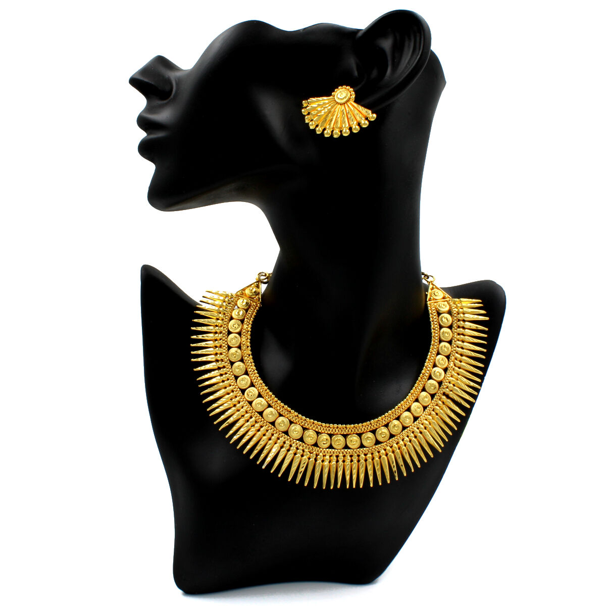Sparkling Gold Plated Necklace Set Short
