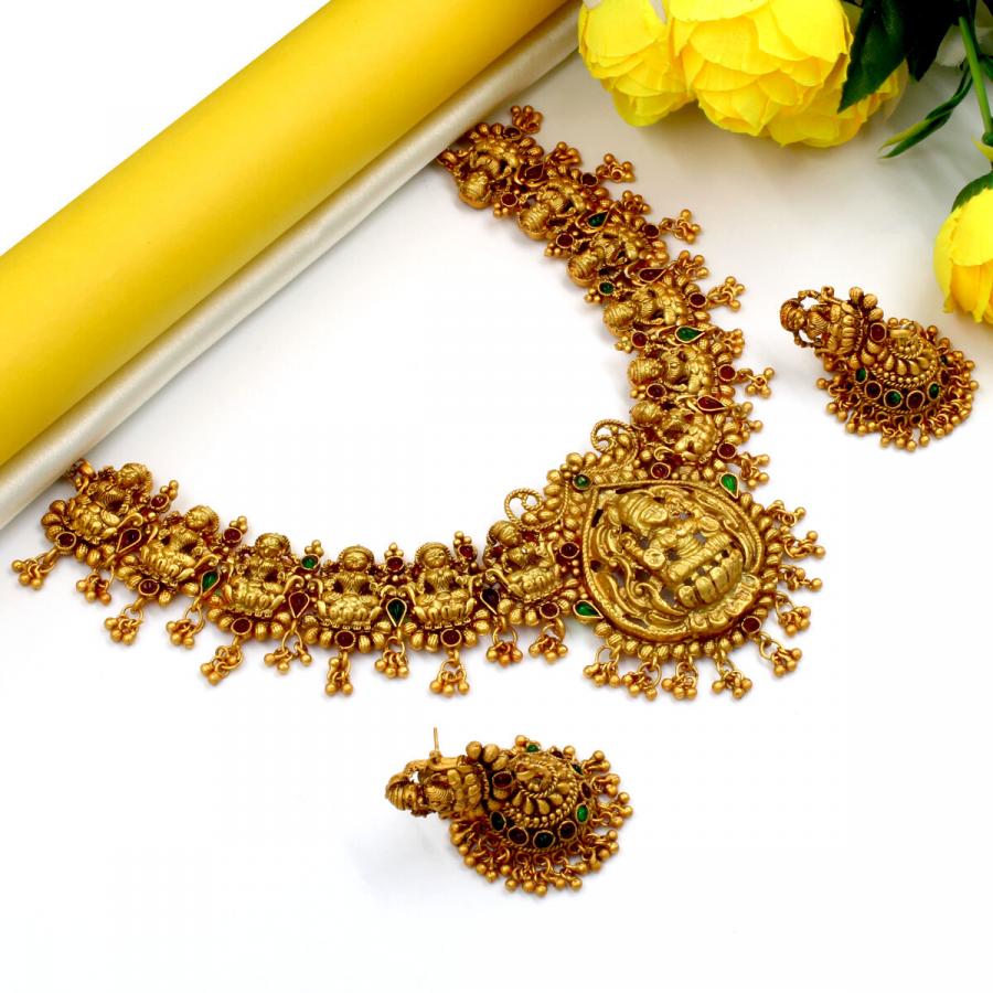 Orlenna Exclusive Temple Crystal Beads Choker