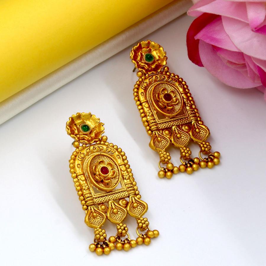 Ethnic Rajwadi Crystal Beads Earring